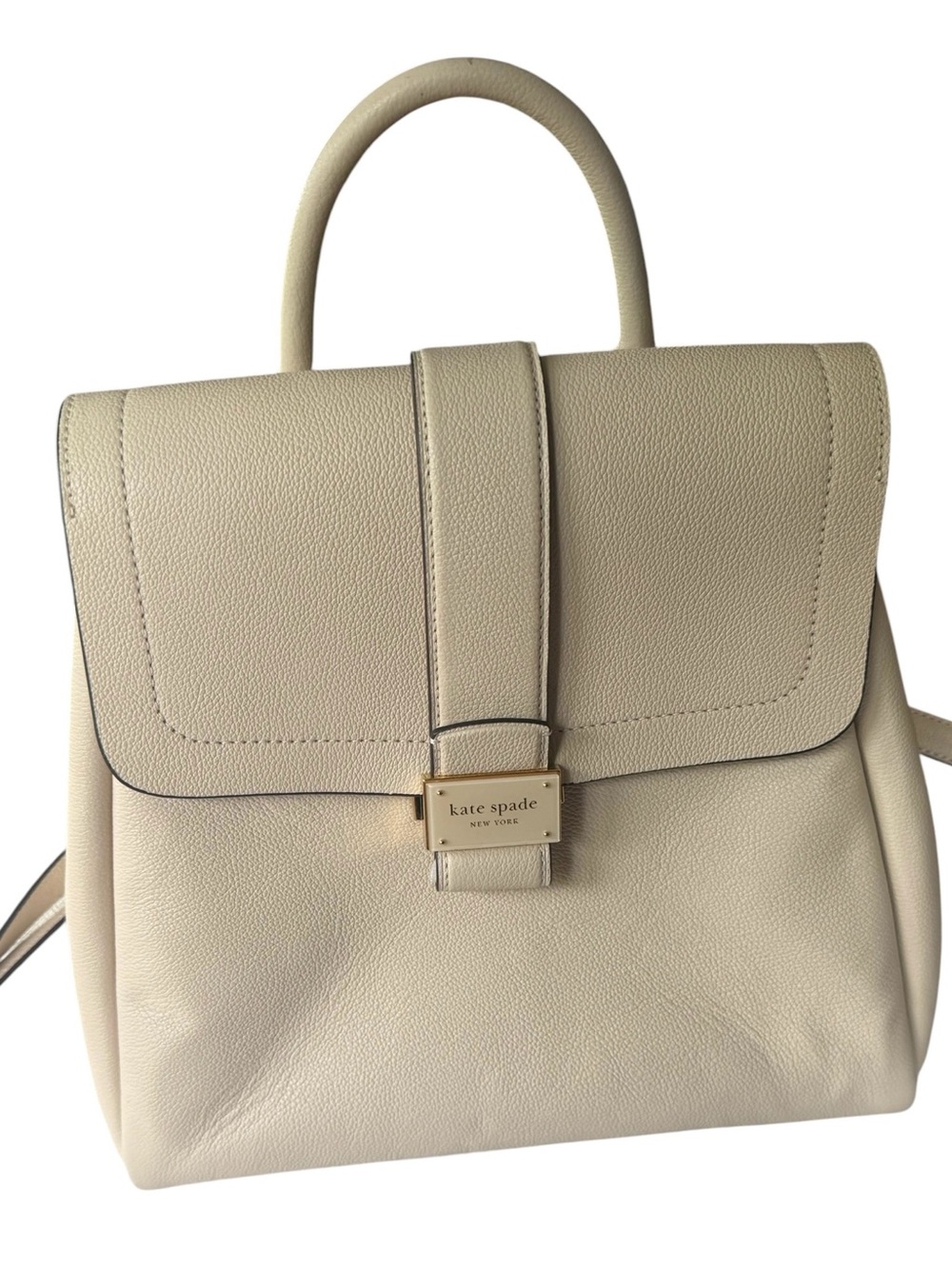 Kate Spade Cream Pebbled Leather Backpack
